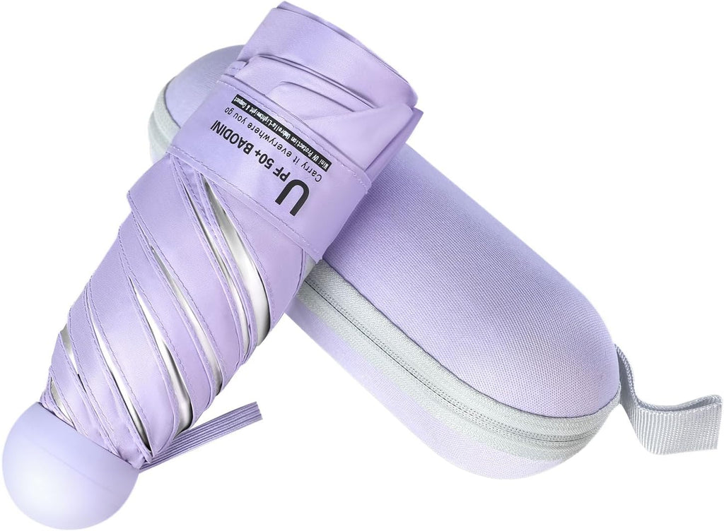 BAODINI Mini Travel Umbrella with UV Sun Protection, Compact Pocket-Size