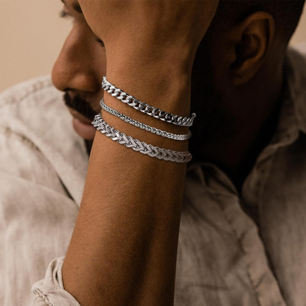 DAYANEY Mens Bracelet Silver and Gold Bracelet for Men Rakhi for Brother