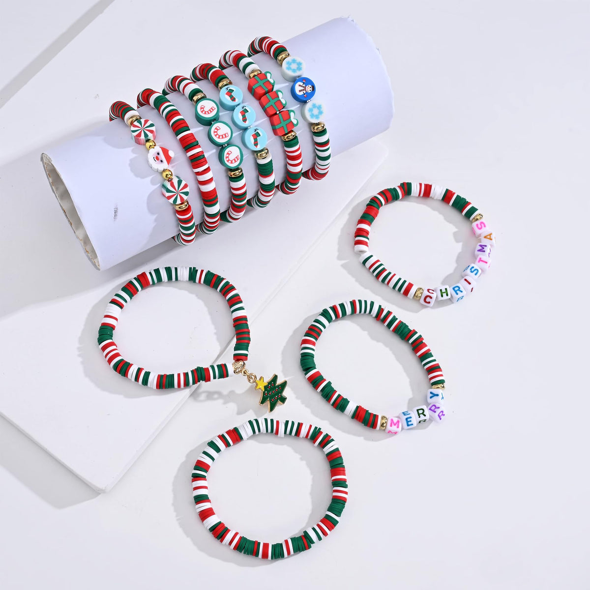 Friendship Bracelets for Girls, 10-Piece Cute Preppy Beaded Bracelet Set for Teen Girls, Matching Bracelets for Friends, Birthday Gifts for Daughter Granddaughter Niece