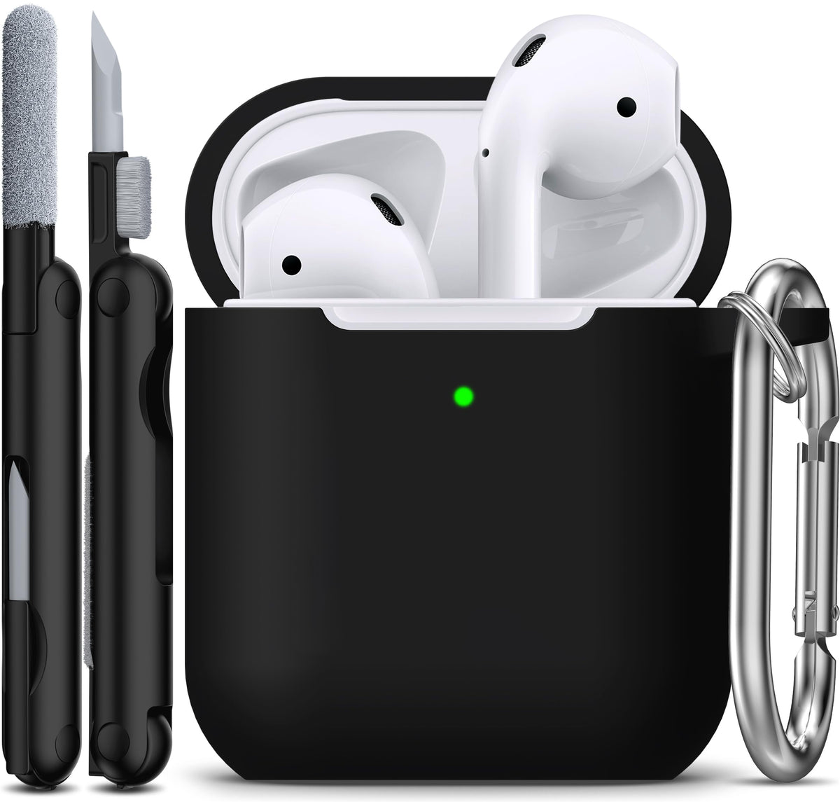 R-fun Silicone Case for AirPods 4 and AirPods 5, Black