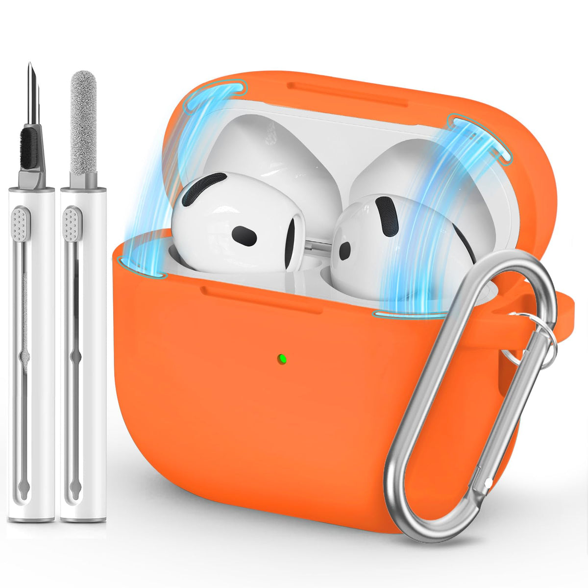 Ljusmicker for AirPods 5/4 Case (2026/2024) with Cleaner Kit,Midnight Blue