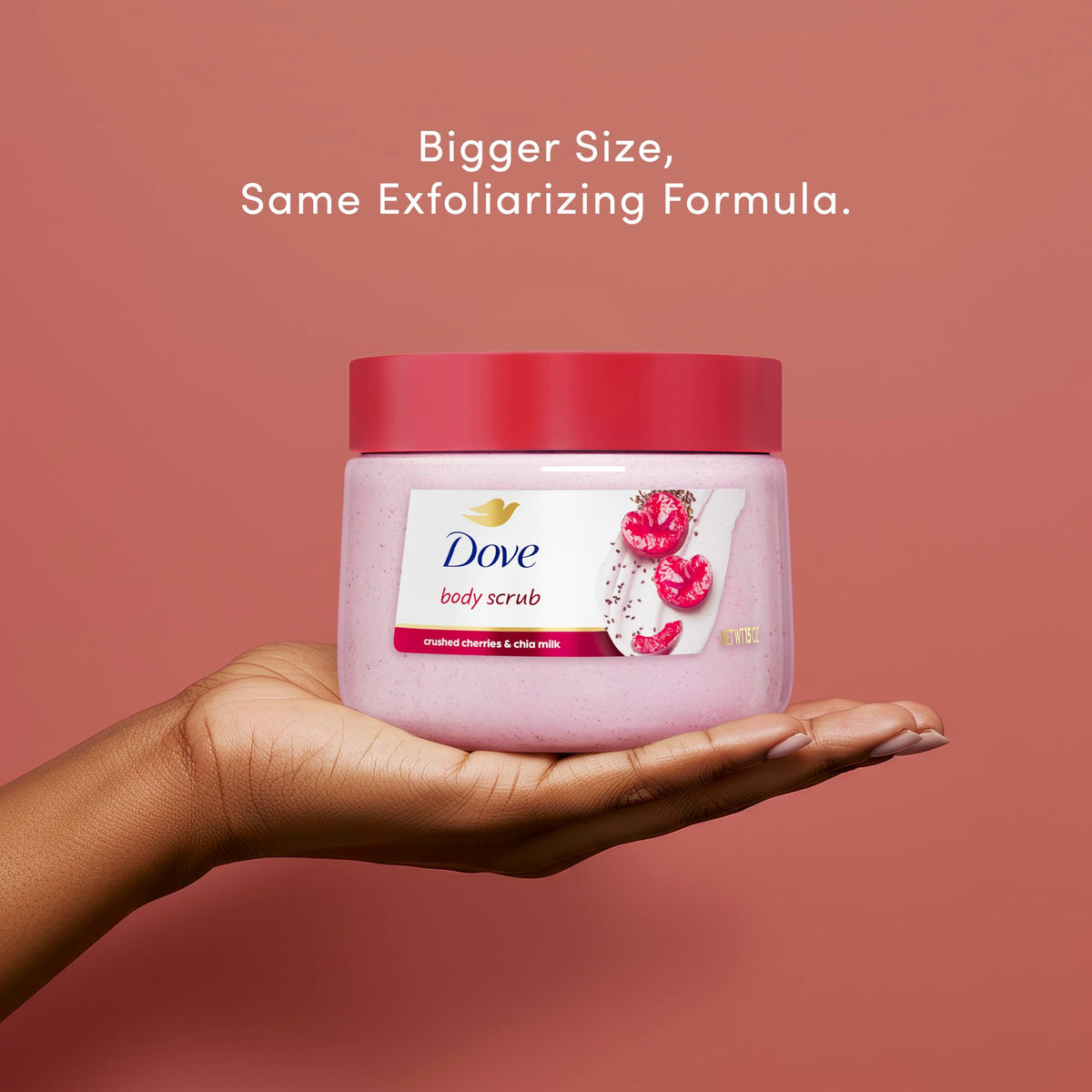 Dove Himalayan Salt & Rose Oil Body Scrub Exfoliates and Deeply 15 oz | For skin that needs polish, Helps reveal smooth skin, With Himalayan salt & Rose Oil