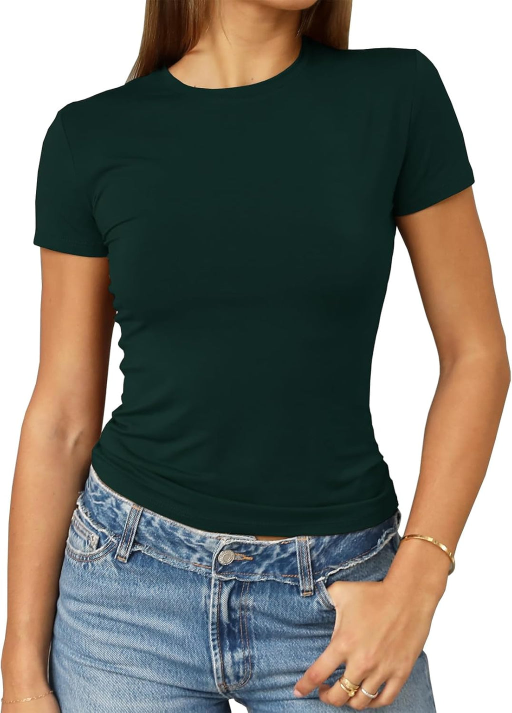 Abardsion Women's Casual Basic Slim Fit T Shirts