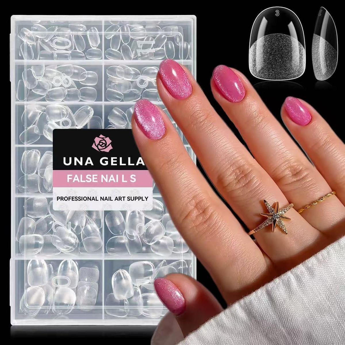 UNA GELLA Toe Nail Tips Square Full Cover 216Pcs Squoval Double Matte | Square Oval Soft Gel Toe Nail Press Ons Clear Pre-shape Acrylic Fake Toenails Extensions DIY Home Salon for Women, 15 Sizes