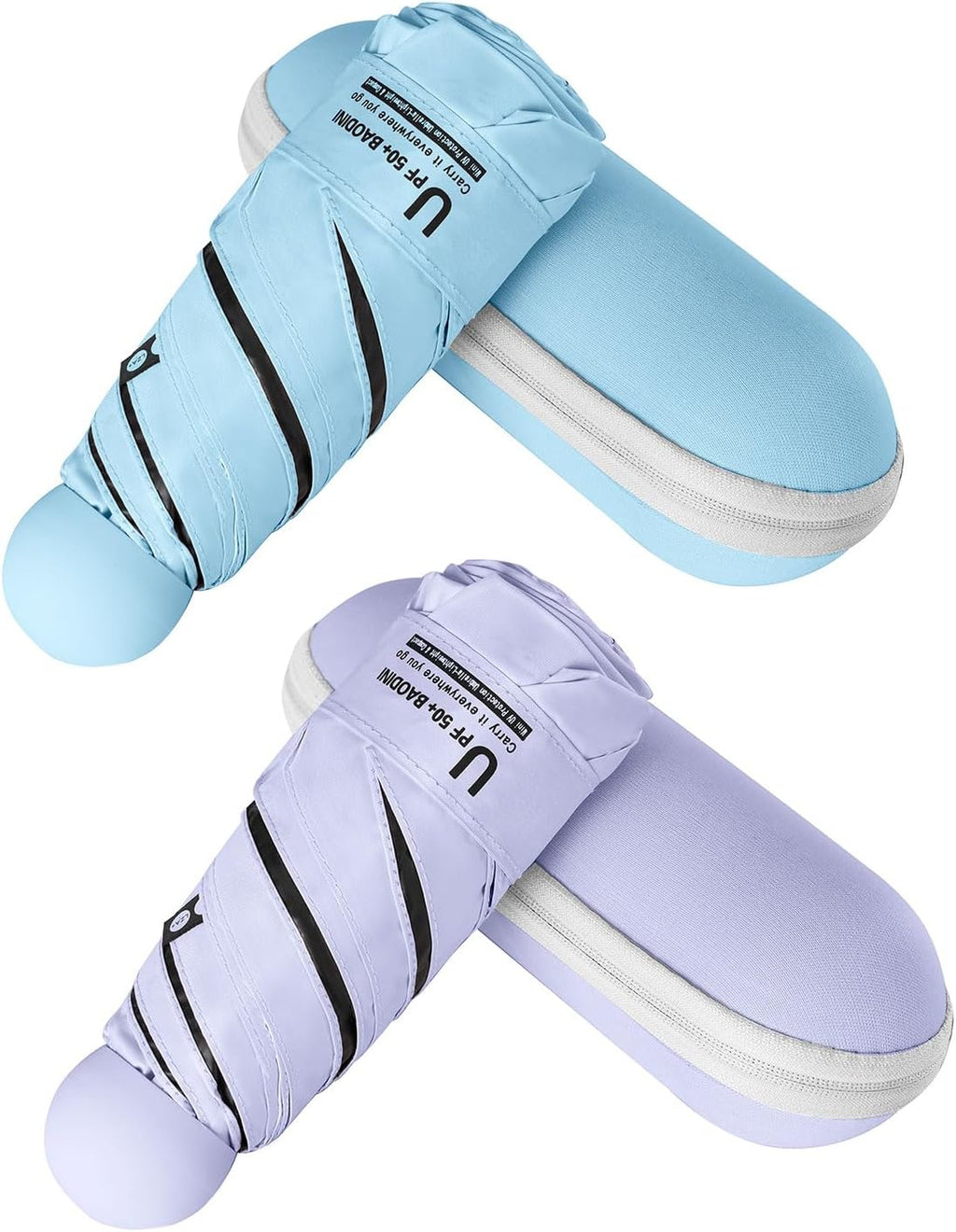 BAODINI Mini Travel Umbrella with UV Sun Protection, Compact Pocket-Size