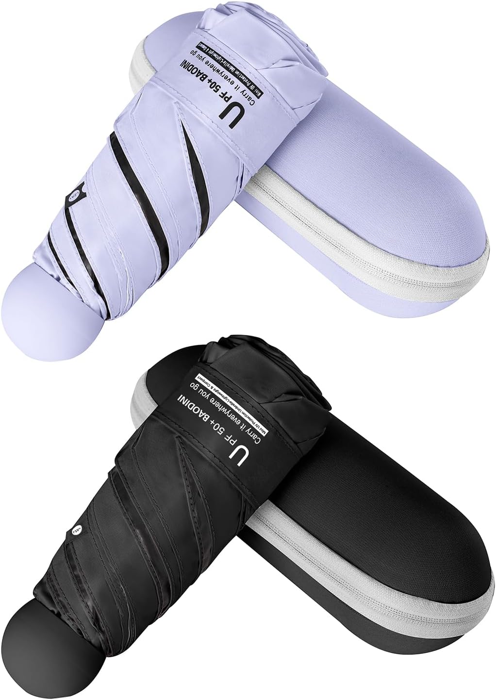 BAODINI Mini Travel Umbrella with UV Sun Protection, Compact Pocket-Size
