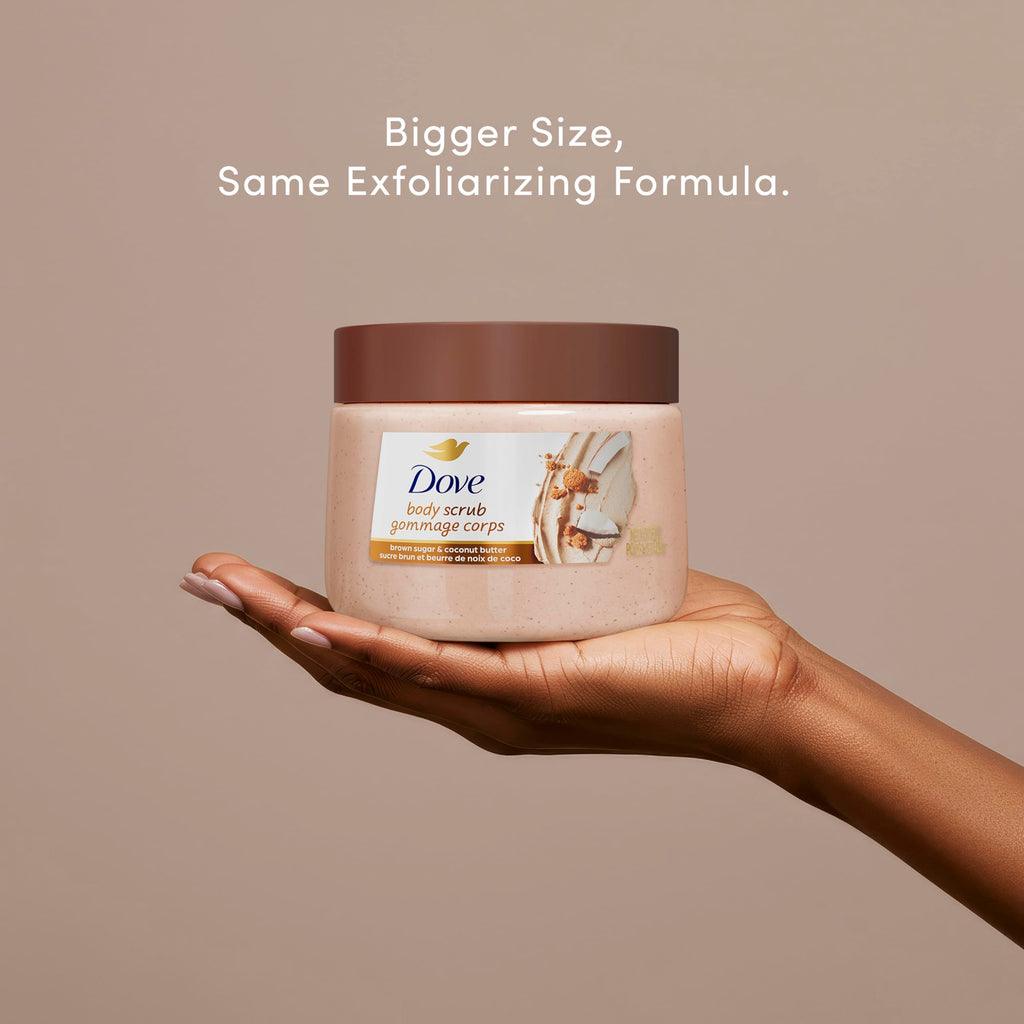 Dove Himalayan Salt & Rose Oil Body Scrub Exfoliates and Deeply 15 oz | For skin that needs polish, Helps reveal smooth skin, With Himalayan salt & Rose Oil