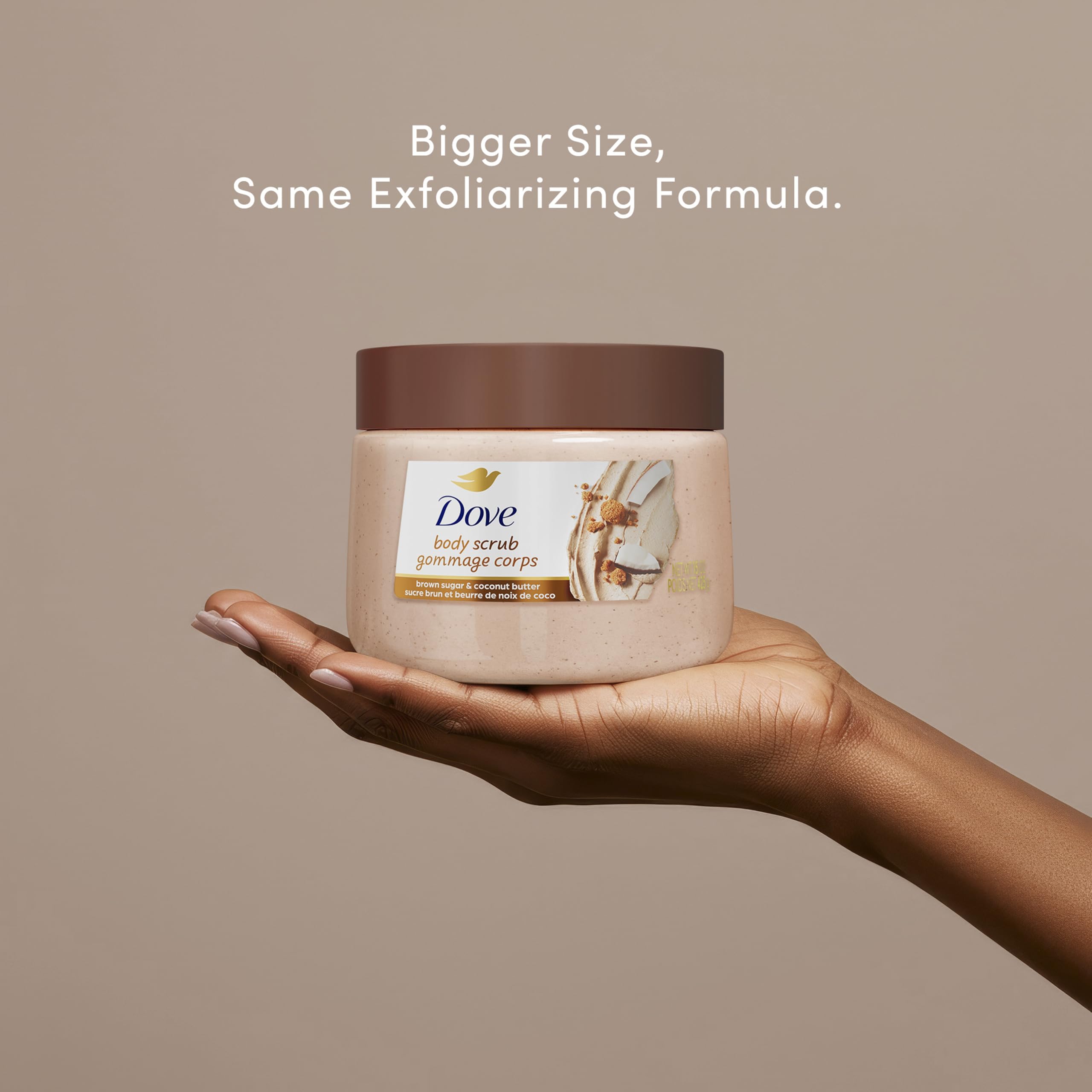 Dove Himalayan Salt & Rose Oil Body Scrub Exfoliates and Deeply 15 oz | For skin that needs polish, Helps reveal smooth skin, With Himalayan salt & Rose Oil