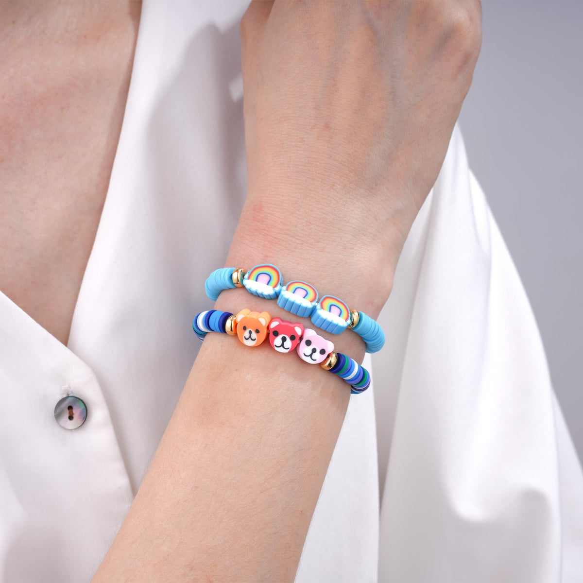 Friendship Bracelets for Girls, 10-Piece Cute Preppy Beaded Bracelet Set for Teen Girls, Matching Bracelets for Friends, Birthday Gifts for Daughter Granddaughter Niece