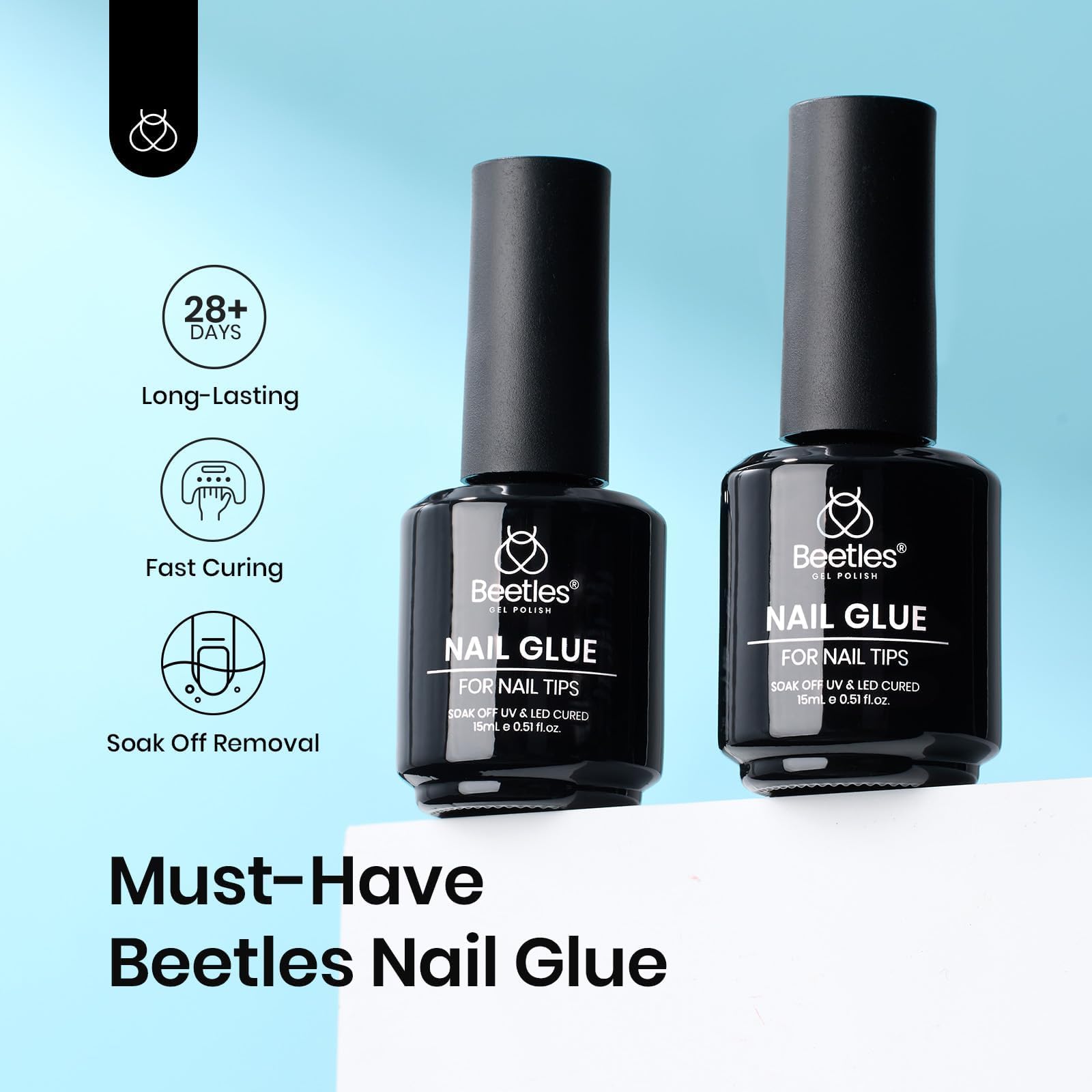 Beetles Soft Gel Nail Tips Short Almond 288pcs in 12 Sizes Etch-X | Pre-Etched Full Cover Acrylic Fake Nails, Salon Quality Nail Supplies, Easy DIY Extension Press On Nails, Gift for Women