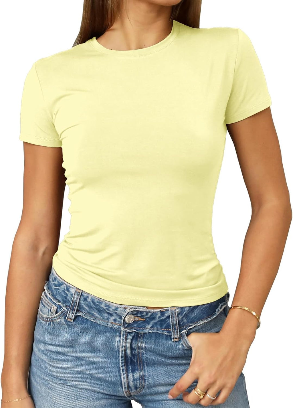 Abardsion Women's Casual Basic Slim Fit T Shirts
