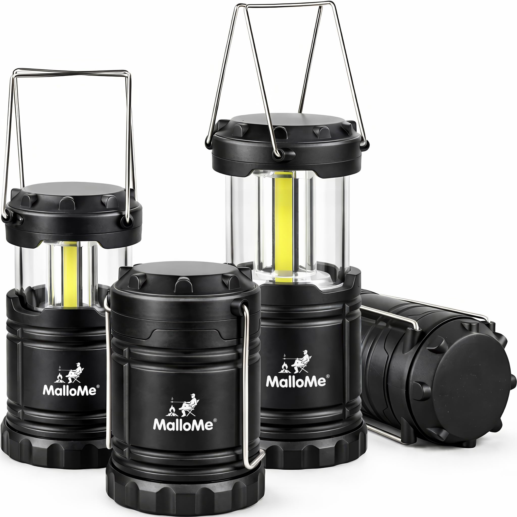 MalloMe Camping Lights LED Lantern Flashlights, Battery Operated Lamp Tent Lanterns for Power Outages, Camping Essentials Outdoor,Home,Emergency Gear, Hurricane Survival (3 AAA batteries not included)