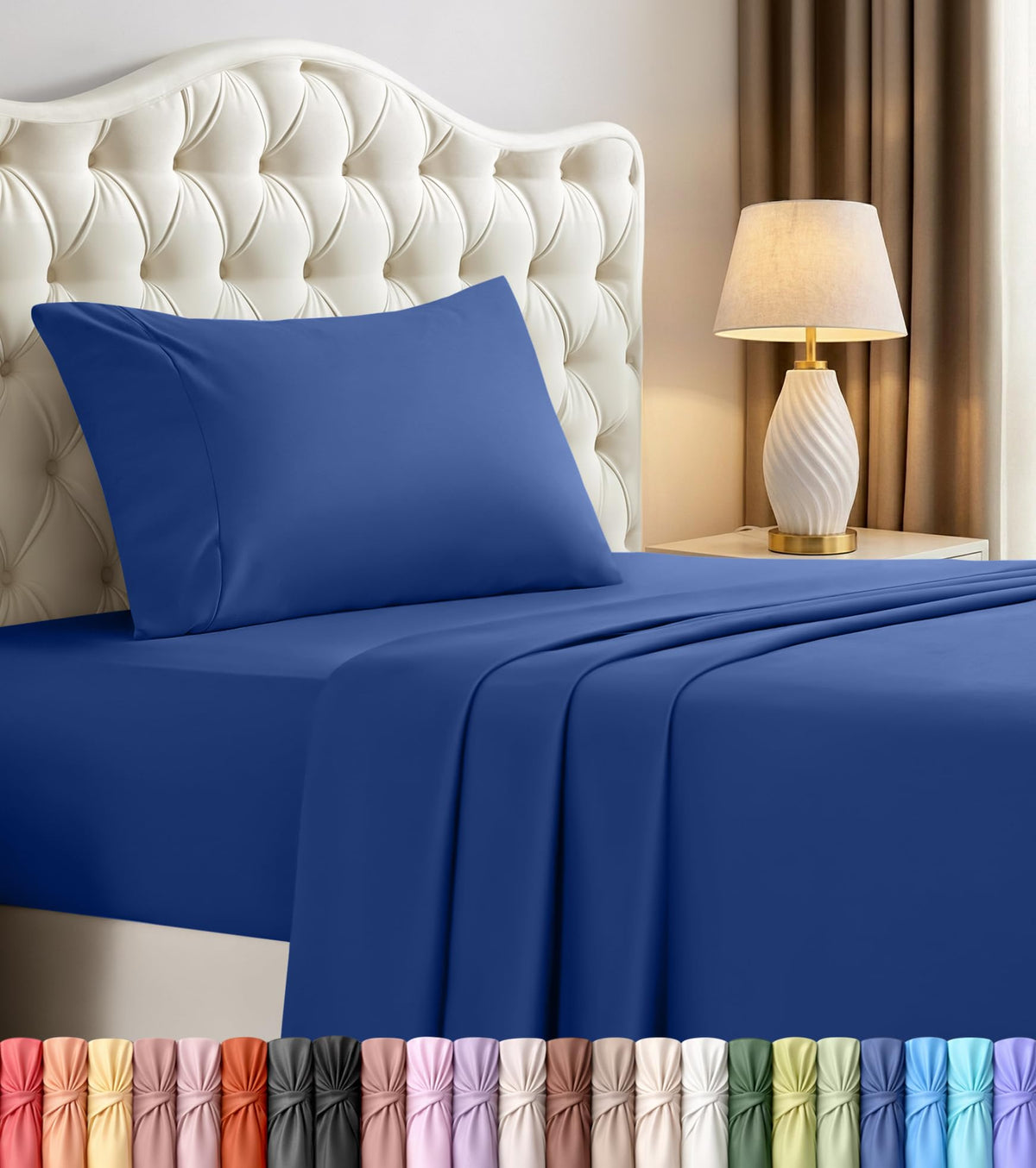 Queen Sheets Set, 4 Pieces 16" Deep Pocket Hotel Luxury Bed Sheets, Grey | Extra Soft Bedsheet Set, Comfy & Breathable Cooling Sheets, Wrinkle & Fade Resistant, Fitted Sheet, Flat Sheet, 2 Pillowcases
