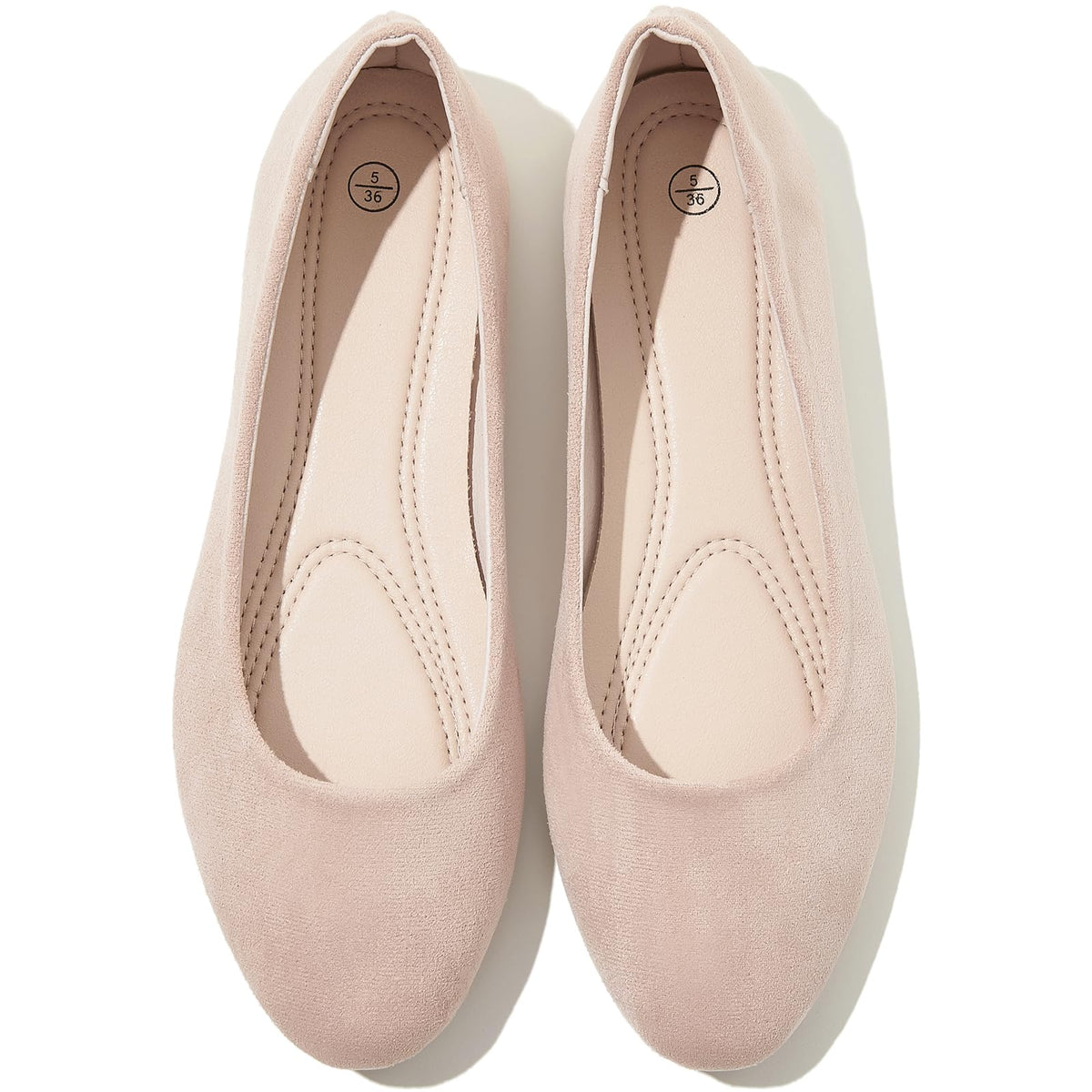 Shupua Flats for Women Round Toe Black Ballet Flats Dressy Work Shoes
