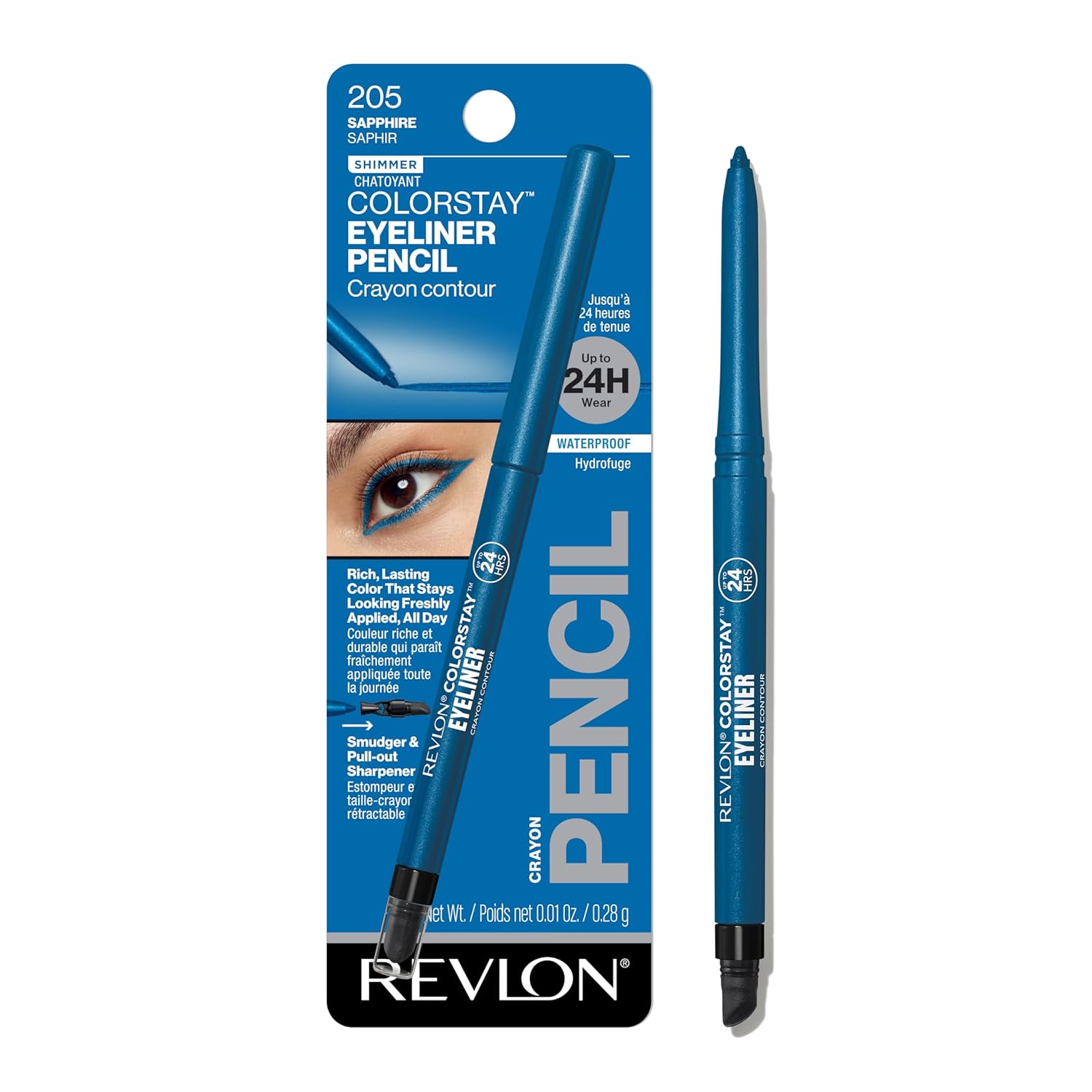 Revlon ColorStay Pencil Waterproof Eyeliner, 201 Black, 2 pack | Waterproof pencil eyeliner with built-in sharpener. Smudge-proof, long-lasting, intense matte color.