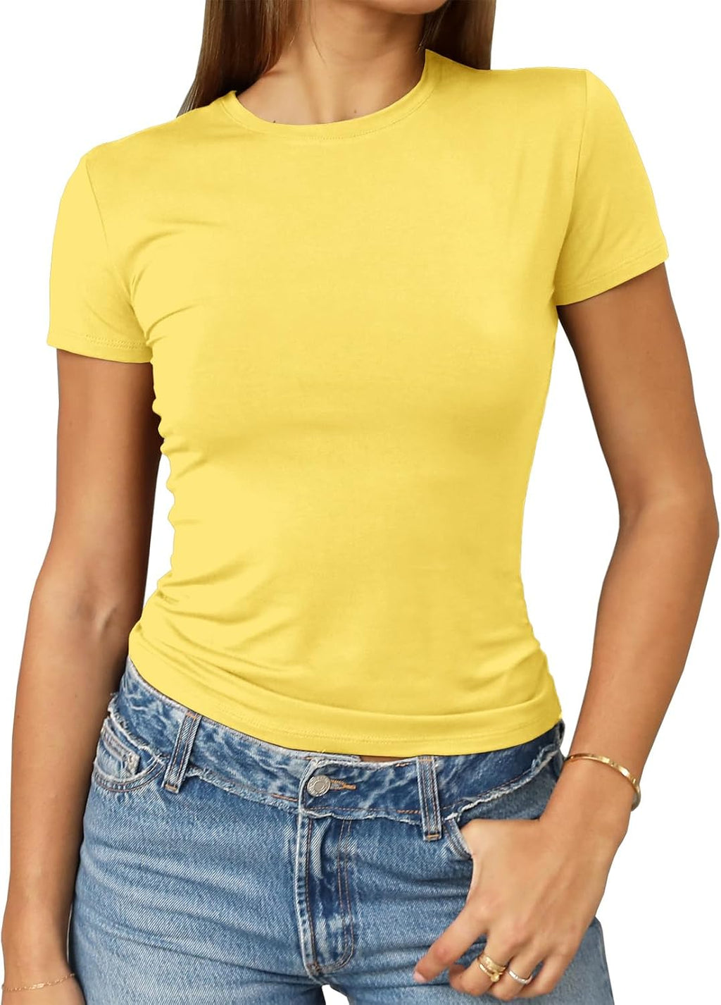 Abardsion Women's Casual Basic Slim Fit T Shirts