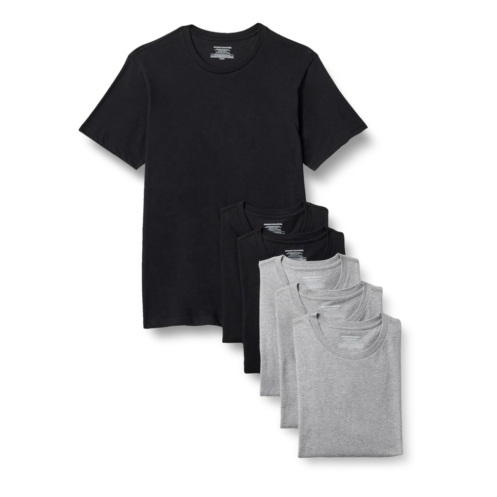 Amazon Essentials Men's Slim Fit Crewneck Undershirts, Pack of 6