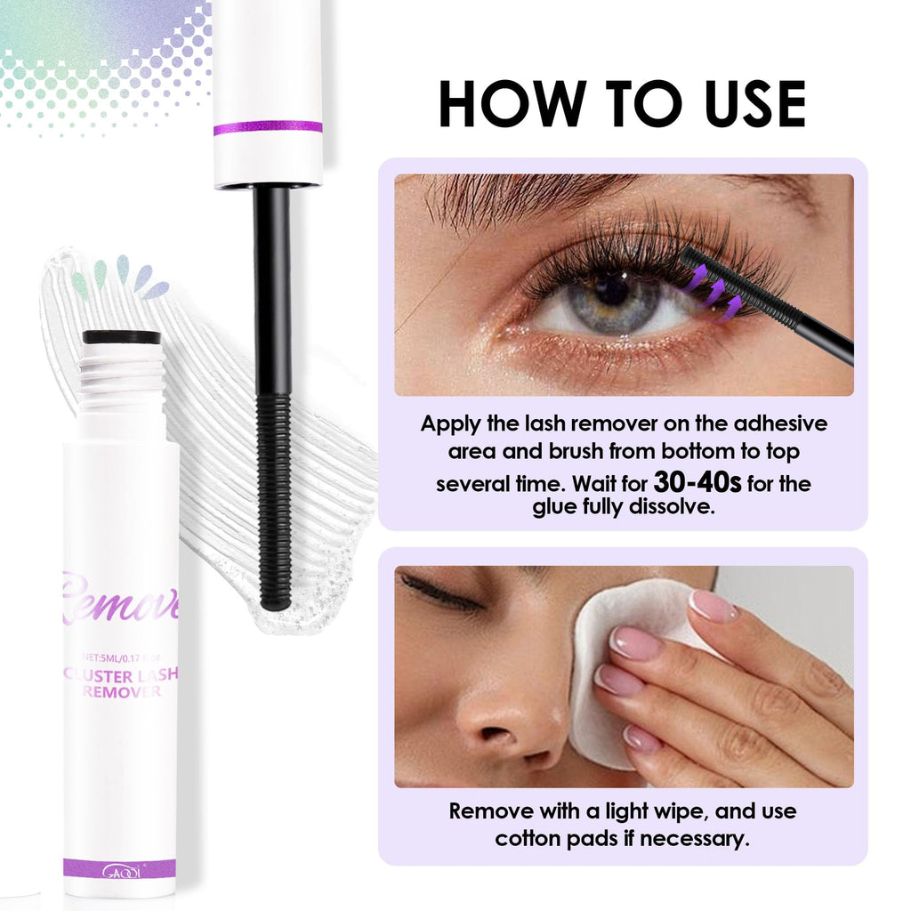 GAQQI Lash Cluster Glue, Waterproof Bond and Seal Lash Glue, Black - 10ml | Strong Hold 3-7days, Latex-free & Formaldehyde-free, Waterproof, For Cluster/ Individual/ Strip Lashes, Easy to Use
