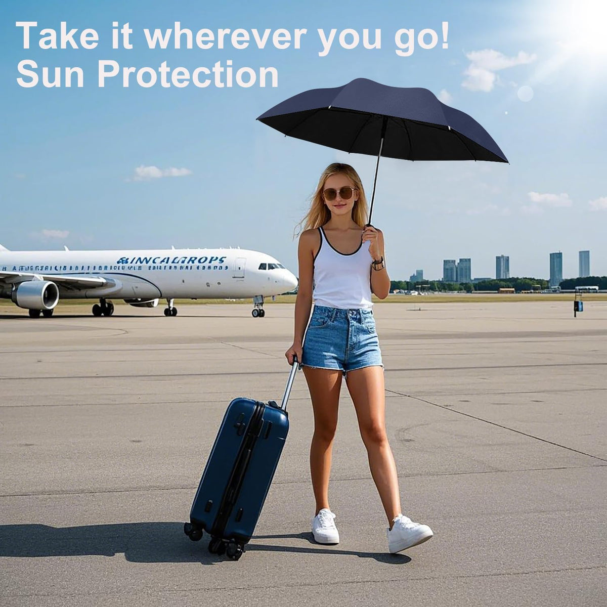 BAODINI Mini Travel Umbrella with UV Sun Protection, Compact Pocket-Size