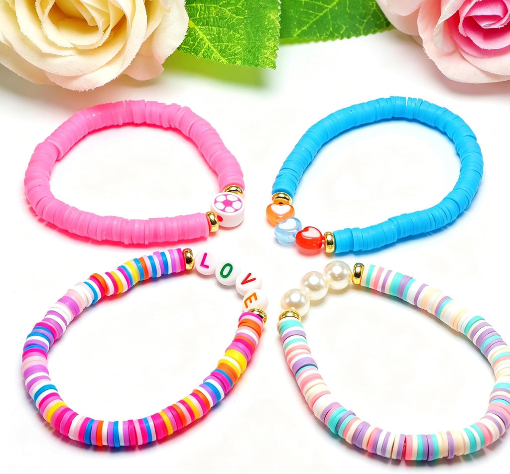 Friendship Bracelets for Girls, 10-Piece Cute Preppy Beaded Bracelet Set for Teen Girls, Matching Bracelets for Friends, Birthday Gifts for Daughter Granddaughter Niece