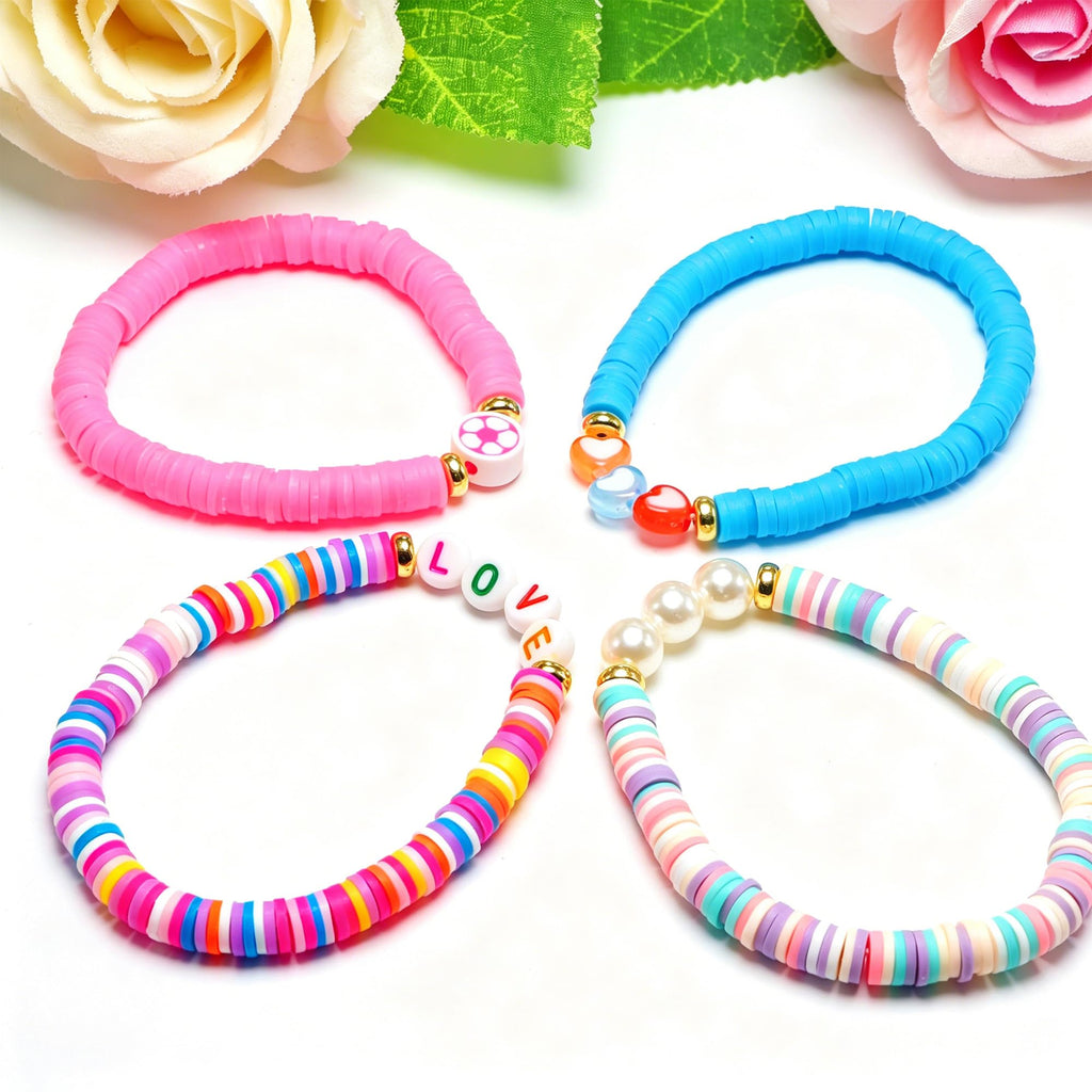 Friendship Bracelets for Girls, 10-Piece Cute Preppy Beaded Bracelet Set for Teen Girls, Matching Bracelets for Friends, Birthday Gifts for Daughter Granddaughter Niece