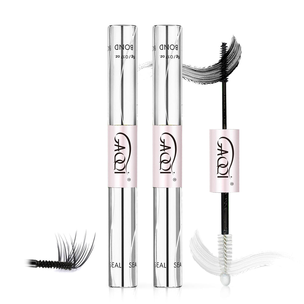 GAQQI Lash Cluster Glue, Waterproof Bond and Seal Lash Glue, Black - 10ml | Strong Hold 3-7days, Latex-free & Formaldehyde-free, Waterproof, For Cluster/ Individual/ Strip Lashes, Easy to Use