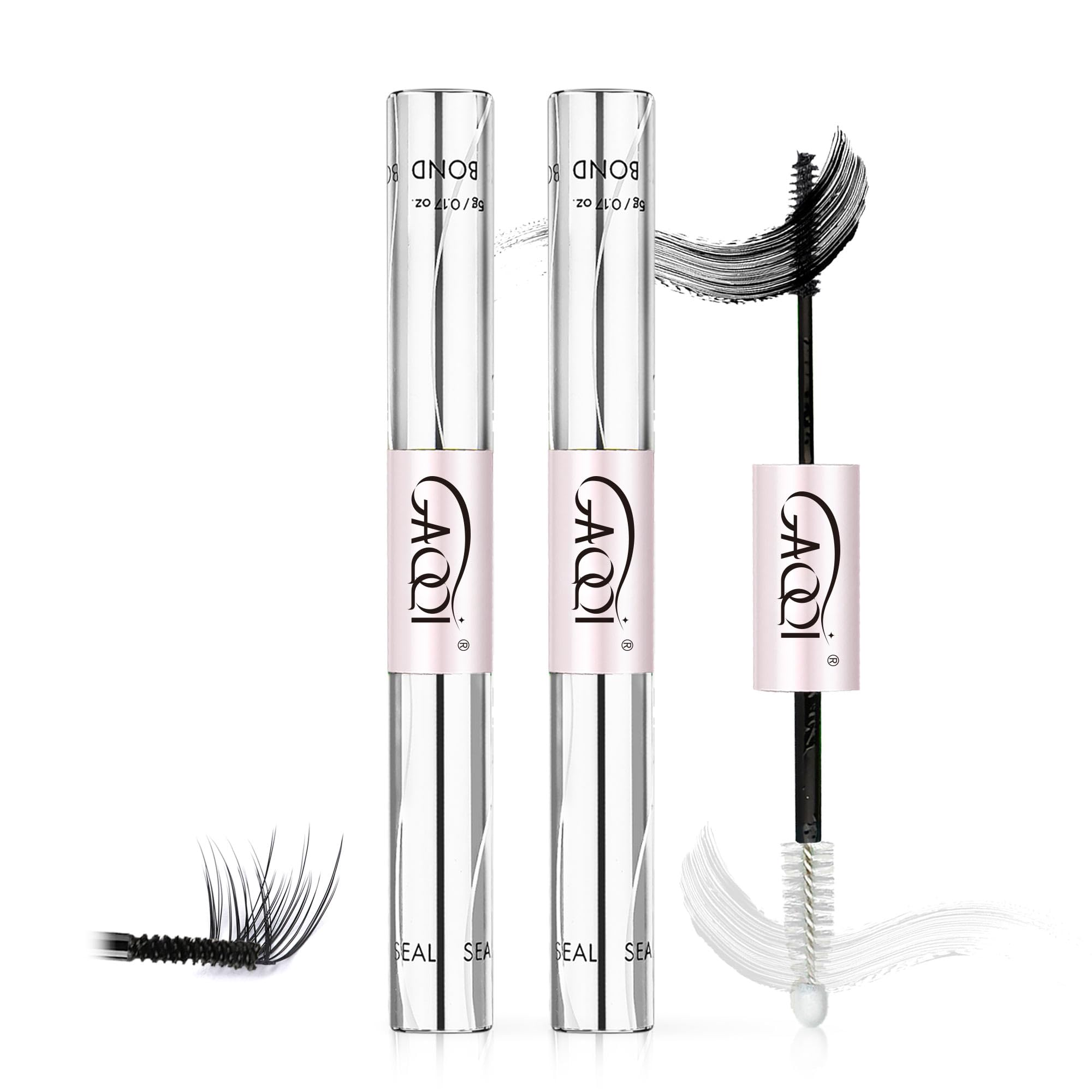GAQQI Lash Cluster Glue, Waterproof Bond and Seal Lash Glue, Black - 10ml | Strong Hold 3-7days, Latex-free & Formaldehyde-free, Waterproof, For Cluster/ Individual/ Strip Lashes, Easy to Use