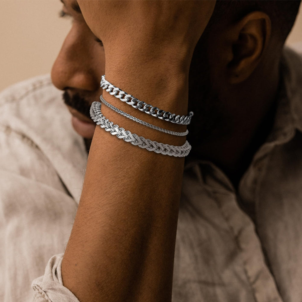 DAYANEY Mens Bracelet Silver and Gold Bracelet for Men Rakhi for Brother
