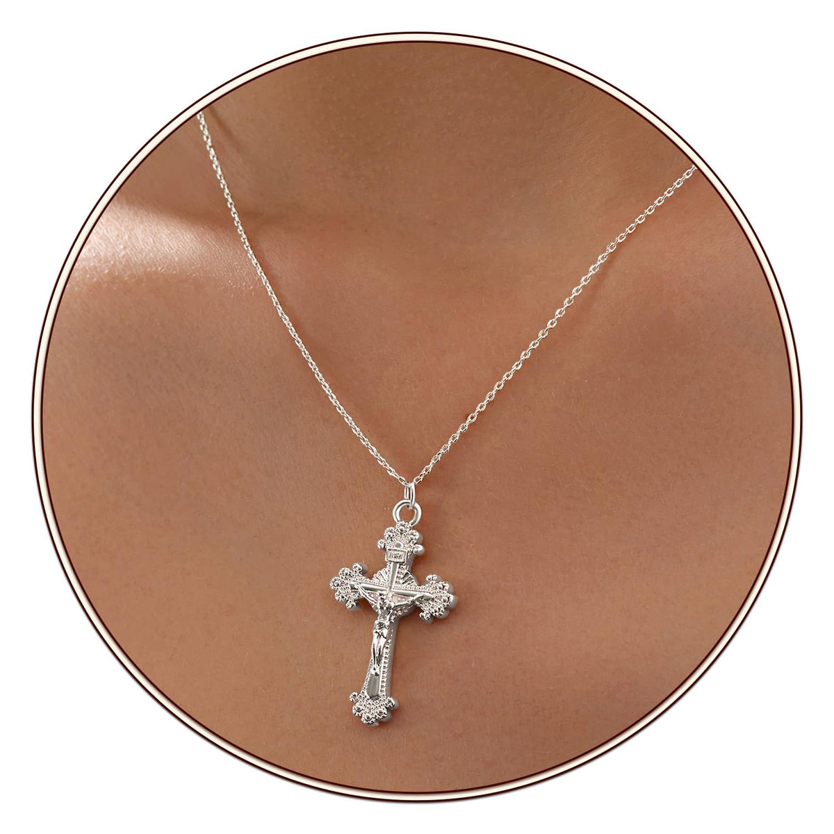 Partm Gold Cross Necklace for Women 14K Plated Dainty Pendant Cross Chain Faith Crucifix Choker Baptism Necklace for Women Trendy Religious Jewelry Hypoallergenic