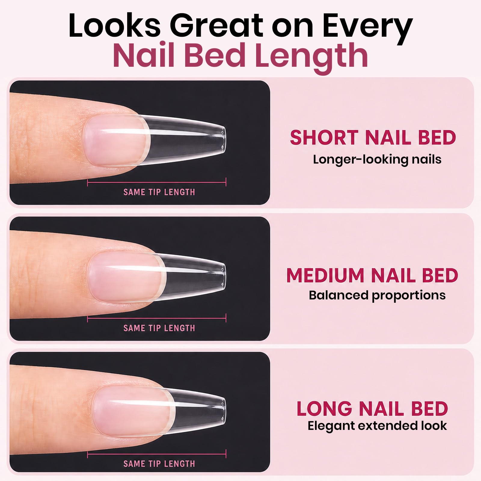 Beetles Soft Gel Nail Tips Short Almond 288pcs in 12 Sizes Etch-X | Pre-Etched Full Cover Acrylic Fake Nails, Salon Quality Nail Supplies, Easy DIY Extension Press On Nails, Gift for Women