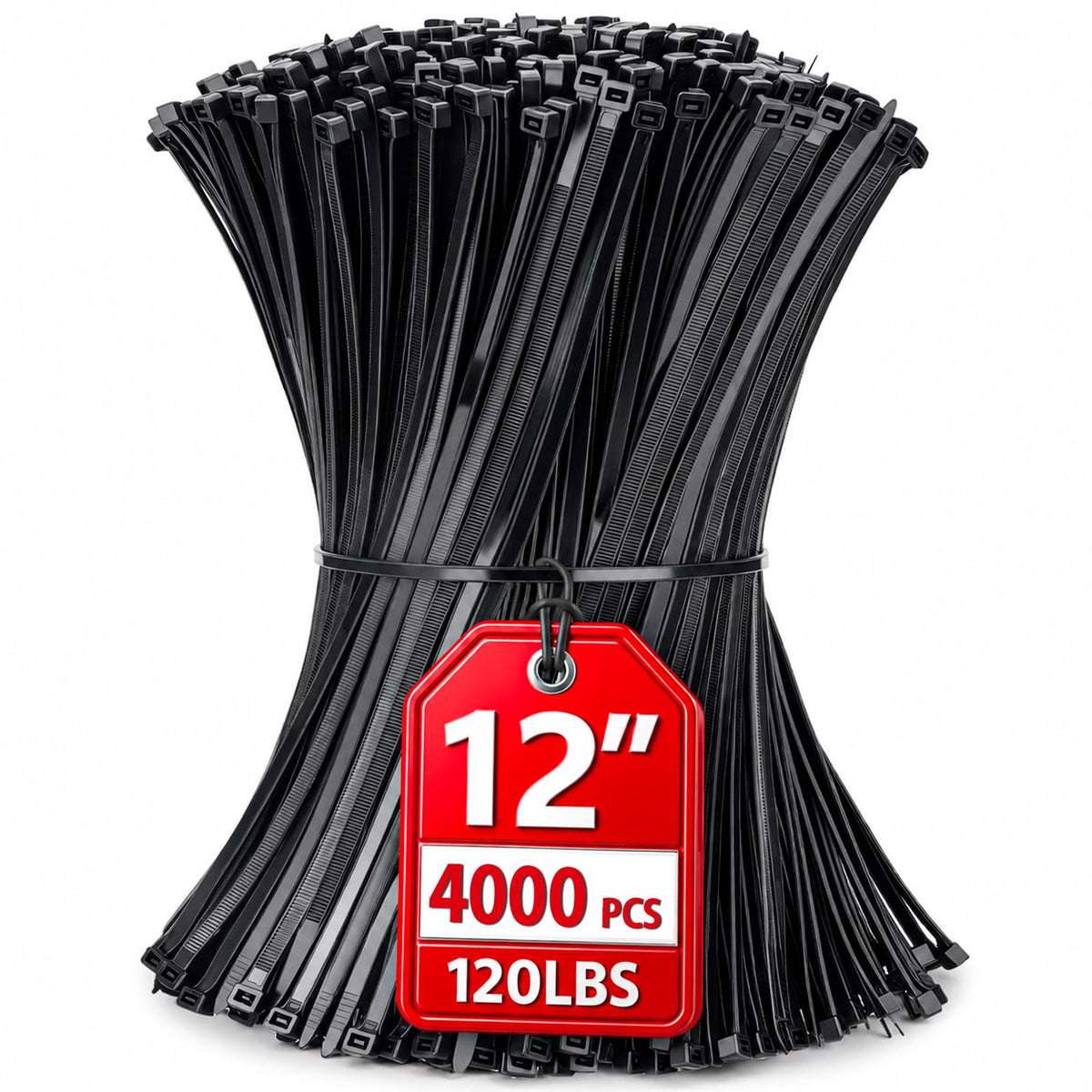 Cable Zip Ties,400 Pack Black Assorted Sizes 12+8+6+4 Inch,Multi-Purpose Self-Locking Nylon Cable Cord Management,Plastic Wire Ties for Home,Office,Garden,Workshop. By HAVE ME TD