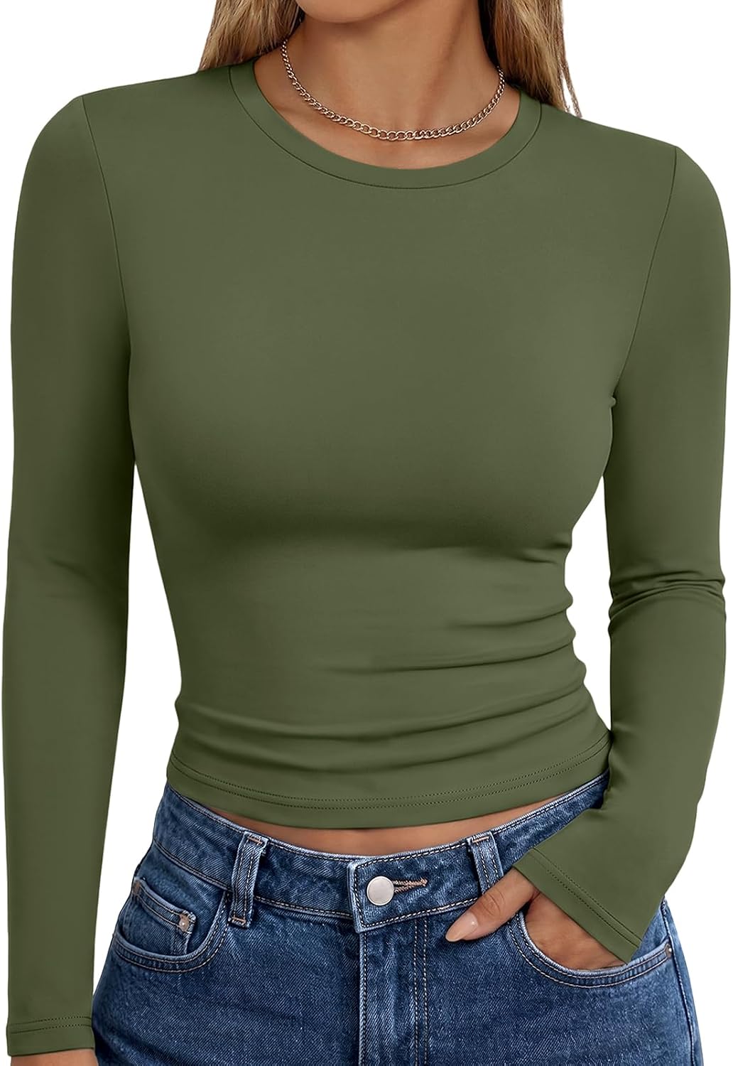 Trendy Queen Womens Long Sleeve T Shirts Fall Fashion Basic Y2K Tops 2026