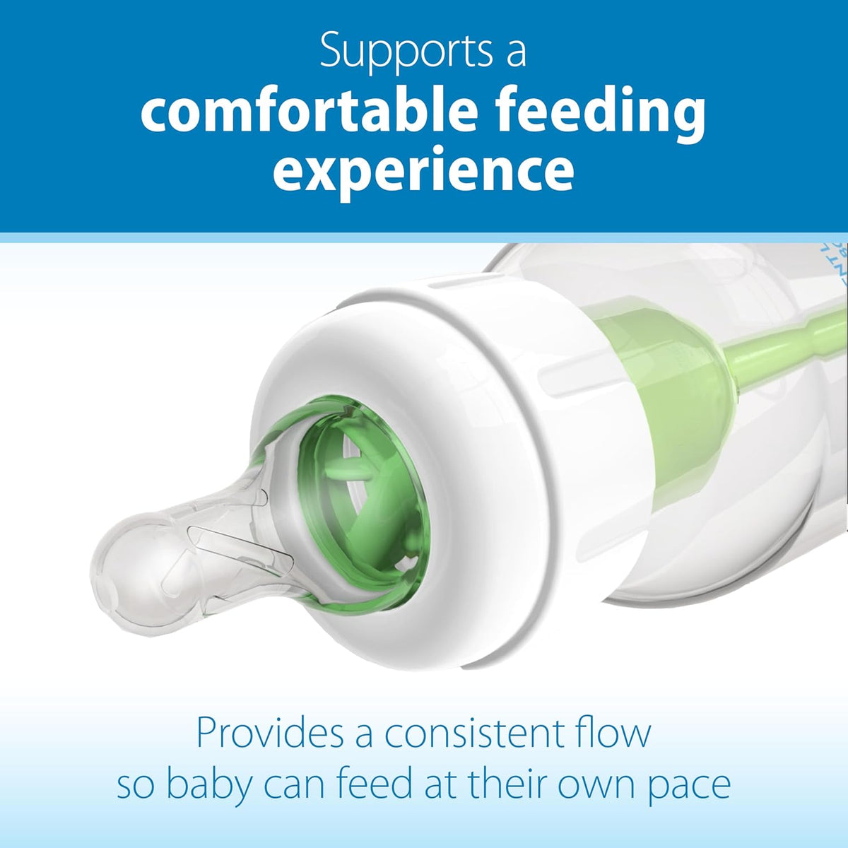 Dr. Brown's Natural Flow Level 3 Narrow Baby Bottle Nipple, Medium-Fast Flow, 6m+, 100% Silicone, 6 Count