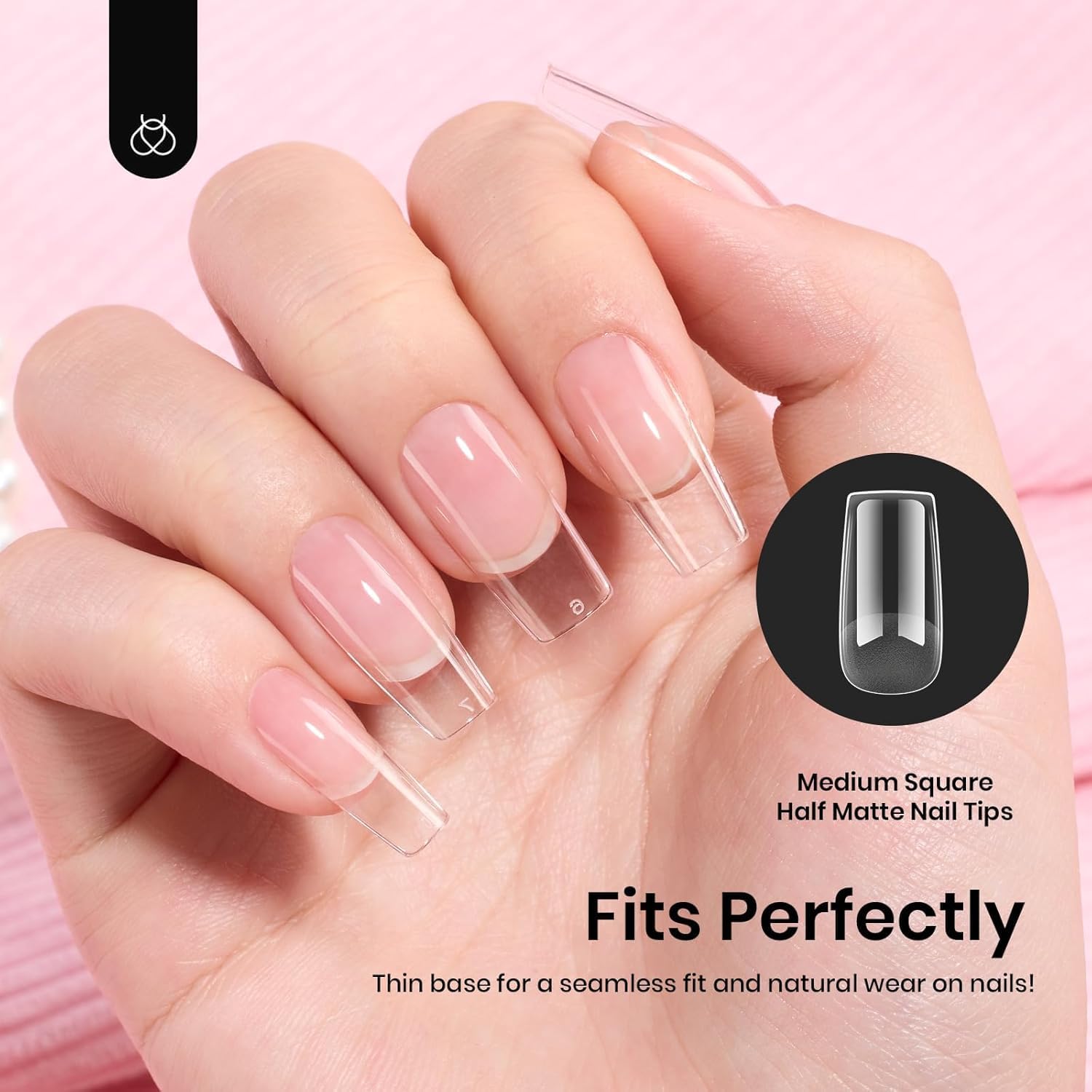 Beetles Soft Gel Nail Tips Short Almond 288pcs in 12 Sizes Etch-X | Pre-Etched Full Cover Acrylic Fake Nails, Salon Quality Nail Supplies, Easy DIY Extension Press On Nails, Gift for Women