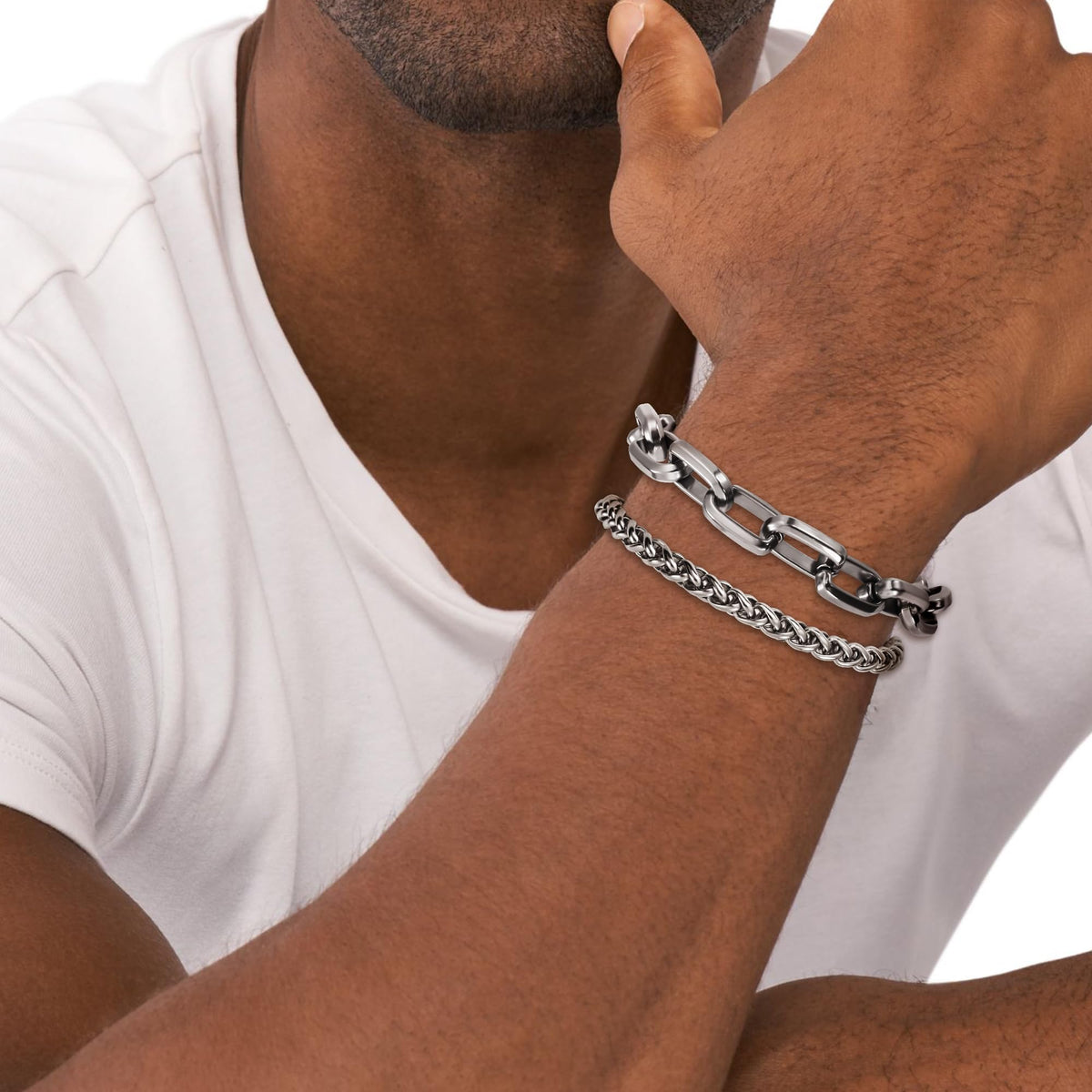 DAYANEY Mens Bracelet Silver and Gold Bracelet for Men Rakhi for Brother