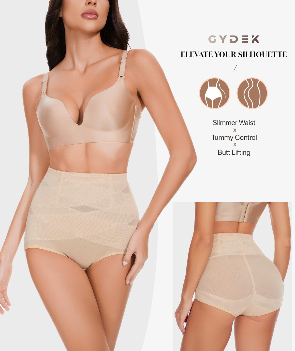 GYDEK Tummy Control Shapewear Panties for Women High Waist Shaper Underwear | Breathable material, High-Waist, Shapewear Girdle, Body Shaper, Seamless Shapewear, Lightweight