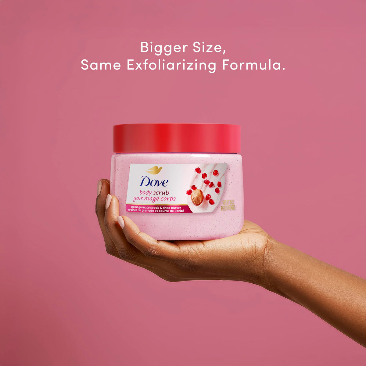Dove Himalayan Salt & Rose Oil Body Scrub Exfoliates and Deeply 15 oz | For skin that needs polish, Helps reveal smooth skin, With Himalayan salt & Rose Oil