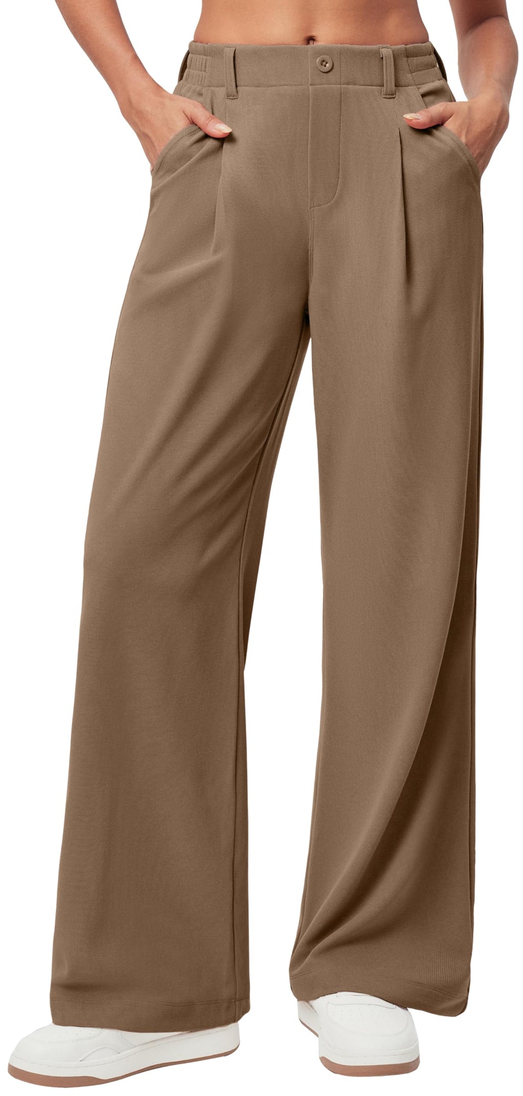 Ewedoos Wide Leg Dress Work Pants for Women Business Casual Office Outfits | Stretchy Pull on Slacks Trousers, Wrinkle-Resistant, 2 Side Pockets, Comfy for All-Day Wear, Business Casual, Travel,Teacher