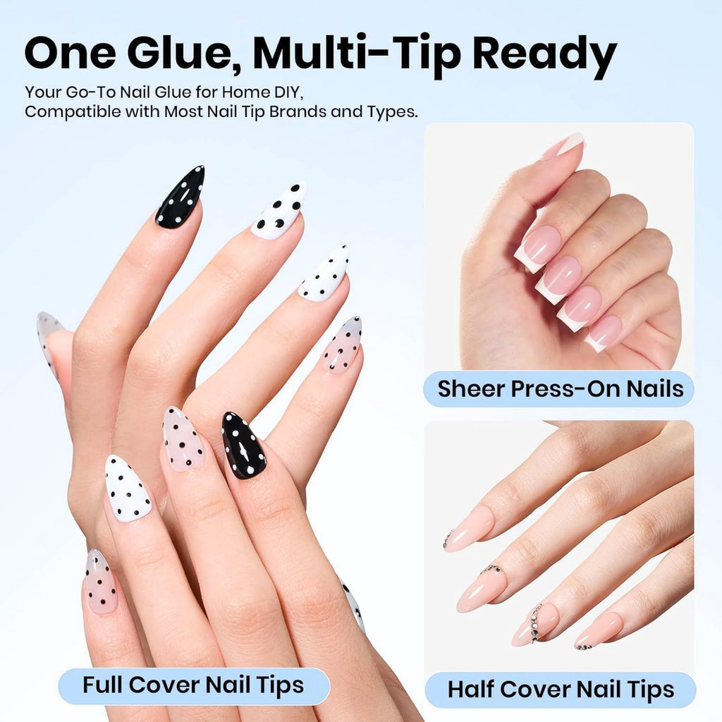 Beetles Soft Gel Nail Tips Short Almond 288pcs in 12 Sizes Etch-X | Pre-Etched Full Cover Acrylic Fake Nails, Salon Quality Nail Supplies, Easy DIY Extension Press On Nails, Gift for Women