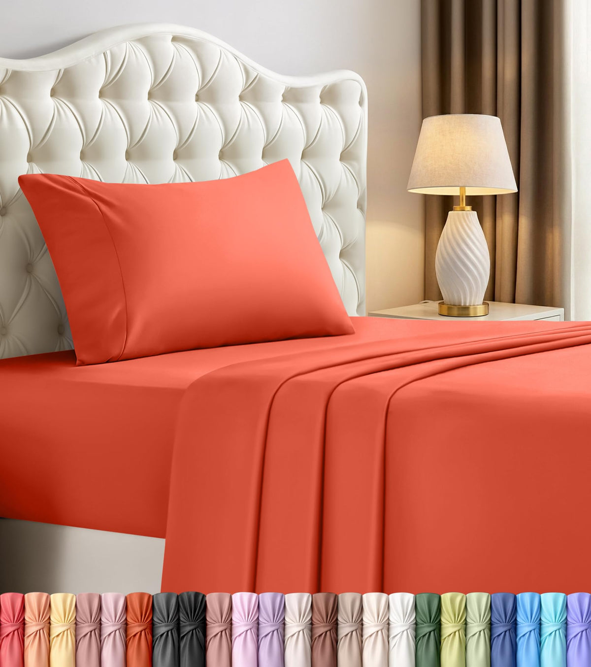 Queen Sheets Set, 4 Pieces 16" Deep Pocket Hotel Luxury Bed Sheets, Grey | Extra Soft Bedsheet Set, Comfy & Breathable Cooling Sheets, Wrinkle & Fade Resistant, Fitted Sheet, Flat Sheet, 2 Pillowcases
