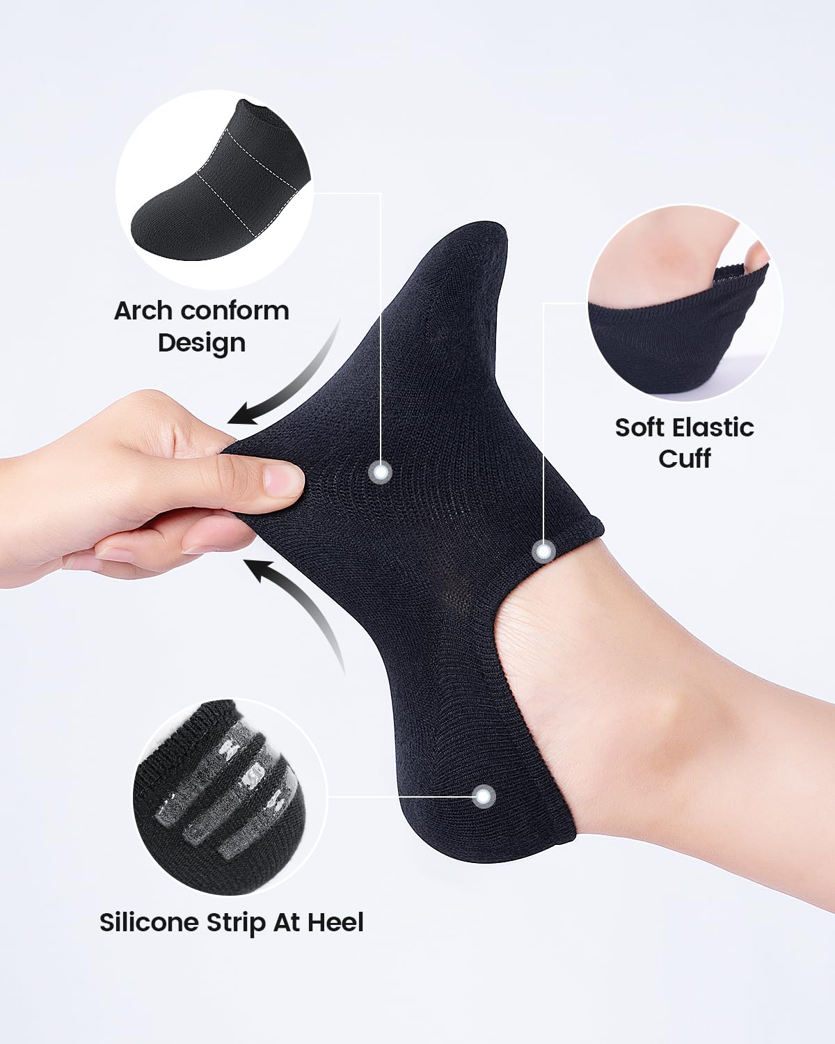 IDEGG Women & Men No Show Low Cut Anti‑Slip Casual Sports Running Socks