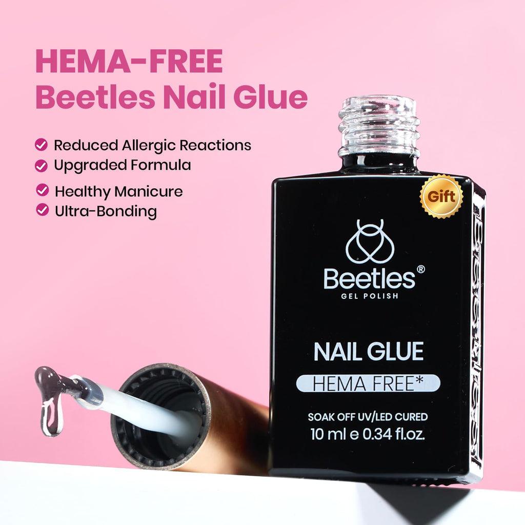 Beetles Soft Gel Nail Tips Short Almond 288pcs in 12 Sizes Etch-X | Pre-Etched Full Cover Acrylic Fake Nails, Salon Quality Nail Supplies, Easy DIY Extension Press On Nails, Gift for Women