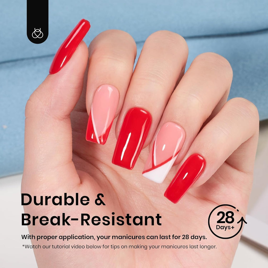 Beetles Soft Gel Nail Tips Short Almond 288pcs in 12 Sizes Etch-X | Pre-Etched Full Cover Acrylic Fake Nails, Salon Quality Nail Supplies, Easy DIY Extension Press On Nails, Gift for Women
