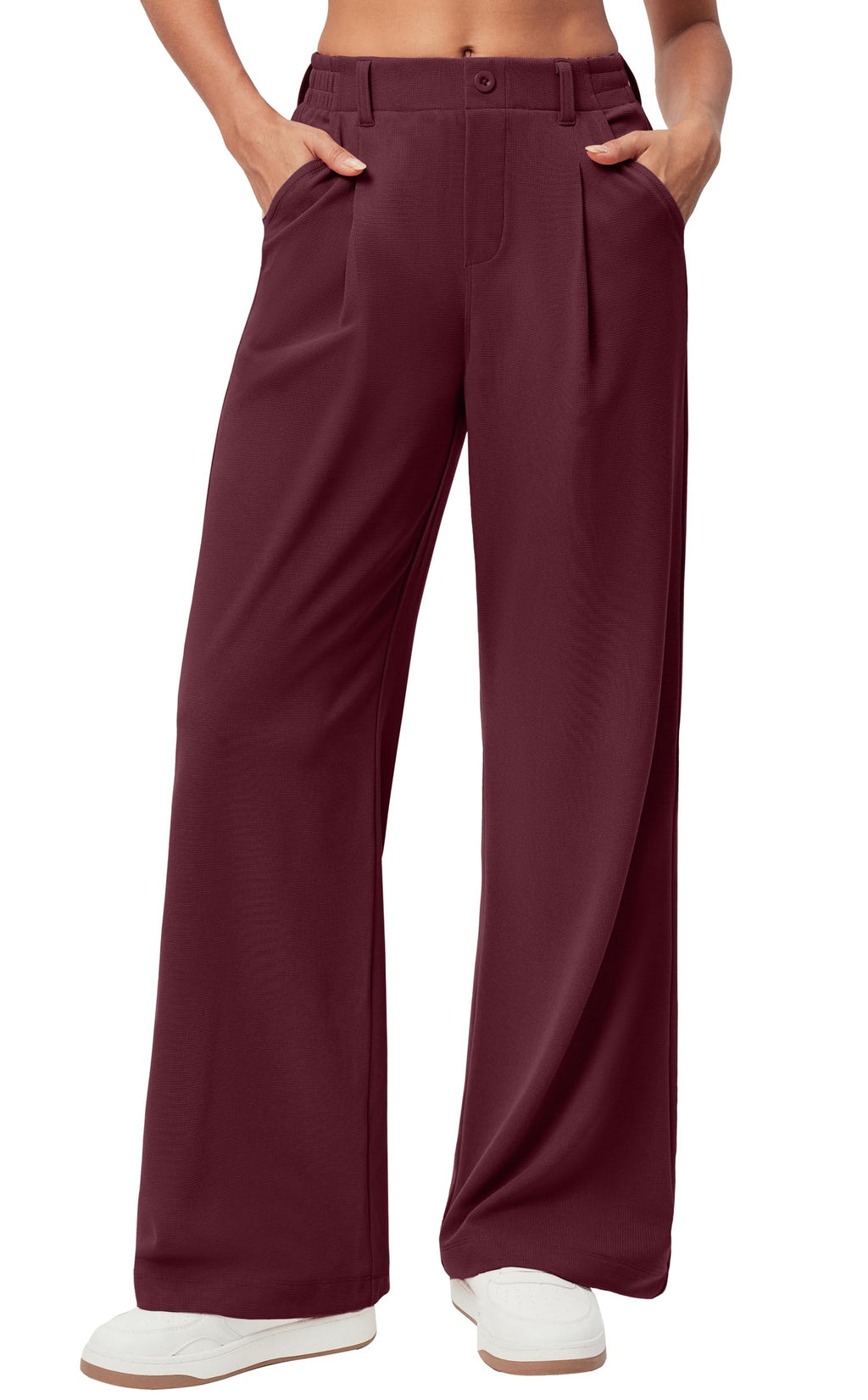 Ewedoos Wide Leg Dress Work Pants for Women Business Casual Office Outfits | Stretchy Pull on Slacks Trousers, Wrinkle-Resistant, 2 Side Pockets, Comfy for All-Day Wear, Business Casual, Travel,Teacher