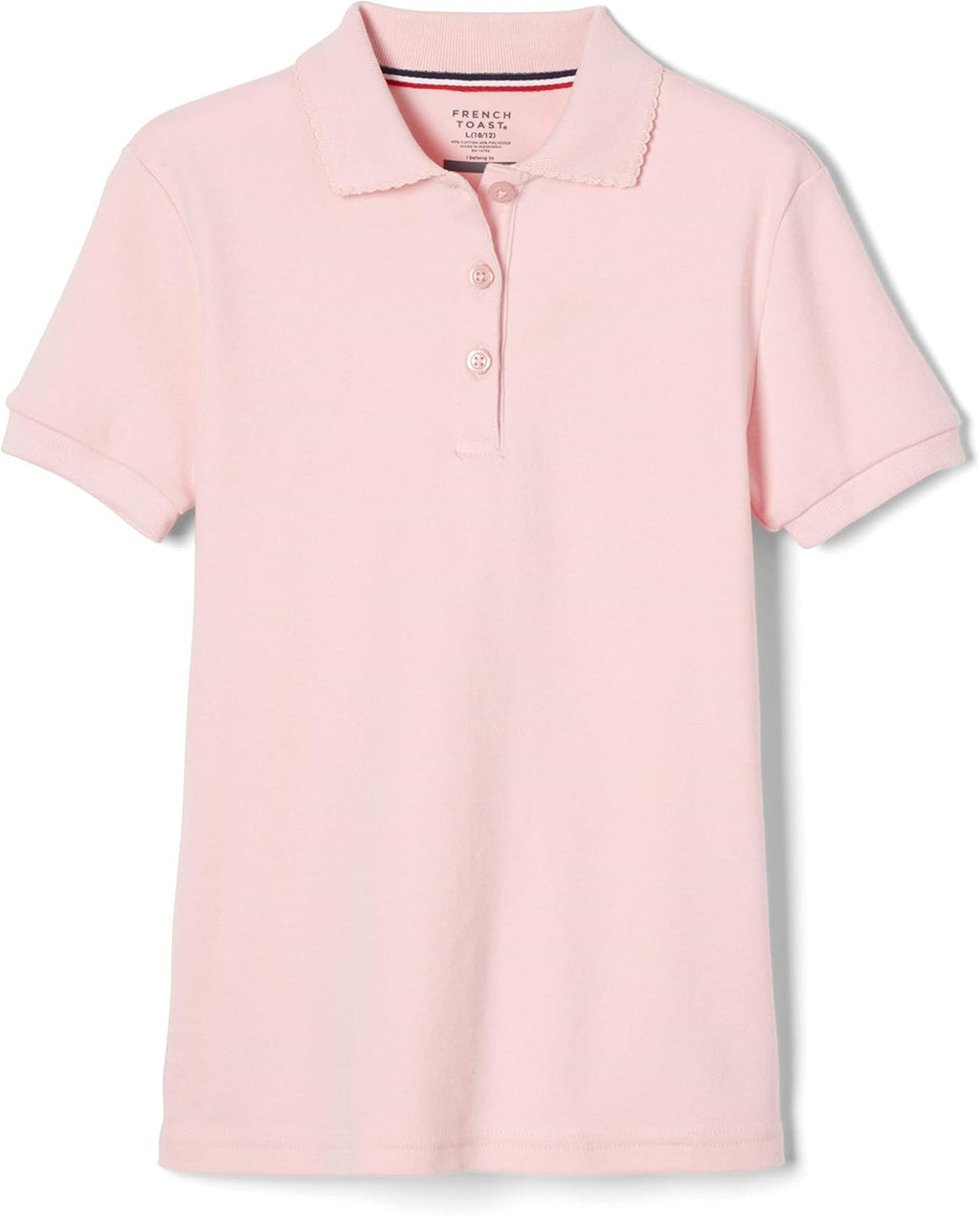 French Toast Girls' Short Sleeve Picot Collar Polo School Uniform Shirt (Standard and Plus)