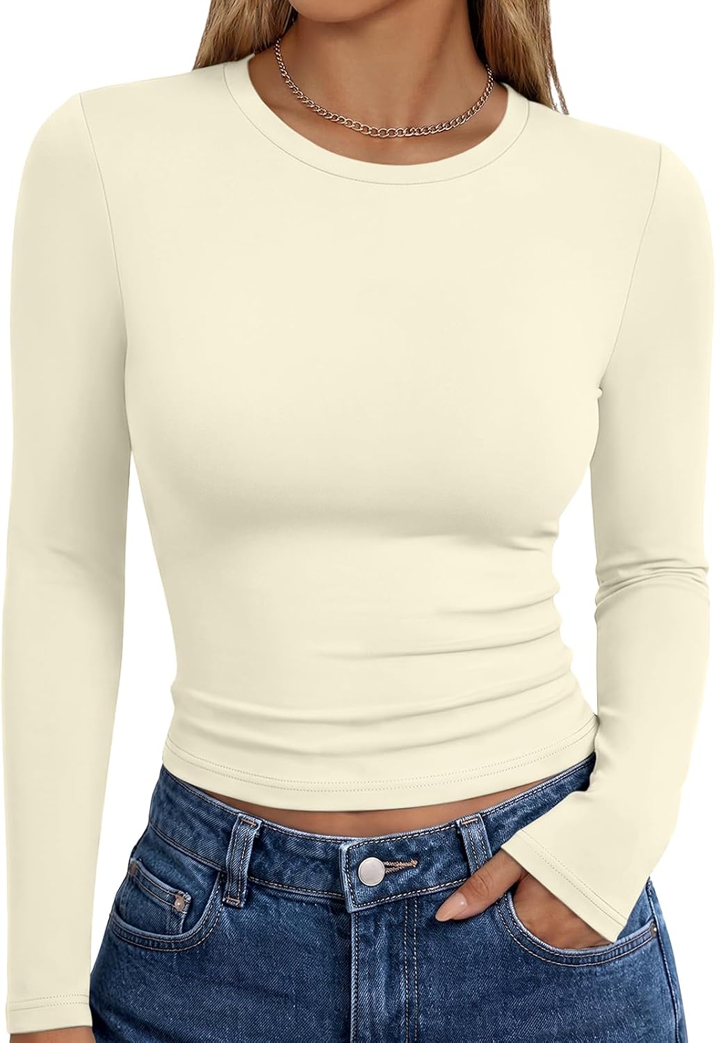 Trendy Queen Womens Long Sleeve T Shirts Fall Fashion Basic Y2K Tops 2026