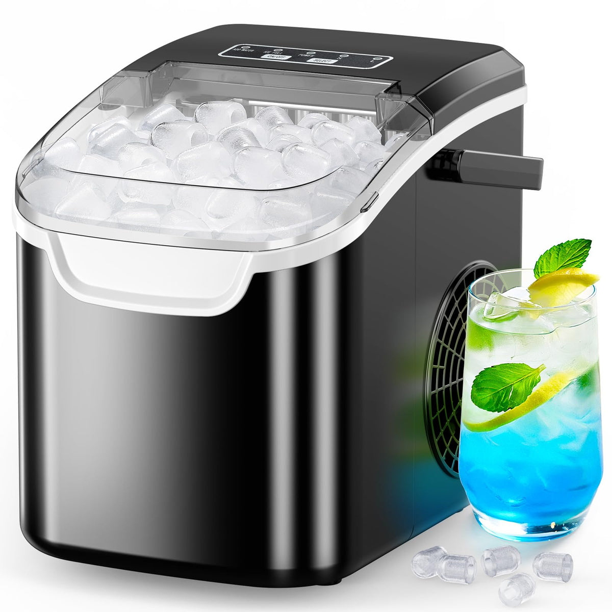 COWSAR Nugget Countertop Ice Maker, Automatic Ice Dispenser, 33 lbs/Day Chewable Pellet Ice Machine with Self-Cleaning & Measured Dispensing, Portable Ice Maker for Home, Kitchen, Office