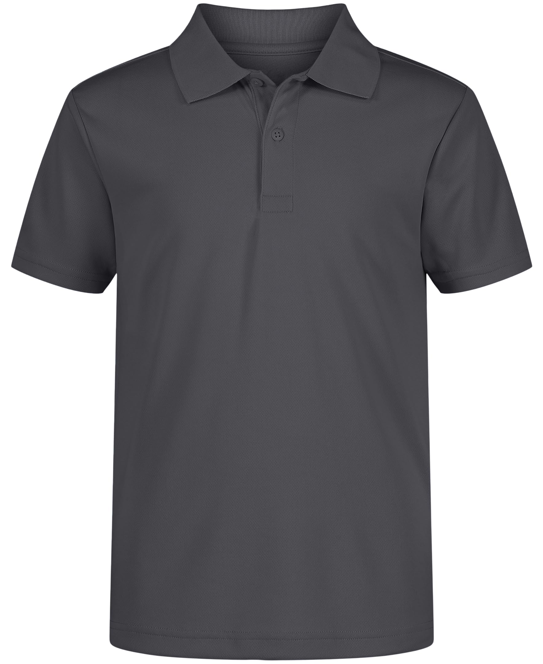 Nautica Boys' School Uniform Short Sleeve Polo Shirt, Button Closure, Moisture Wicking Performance Material