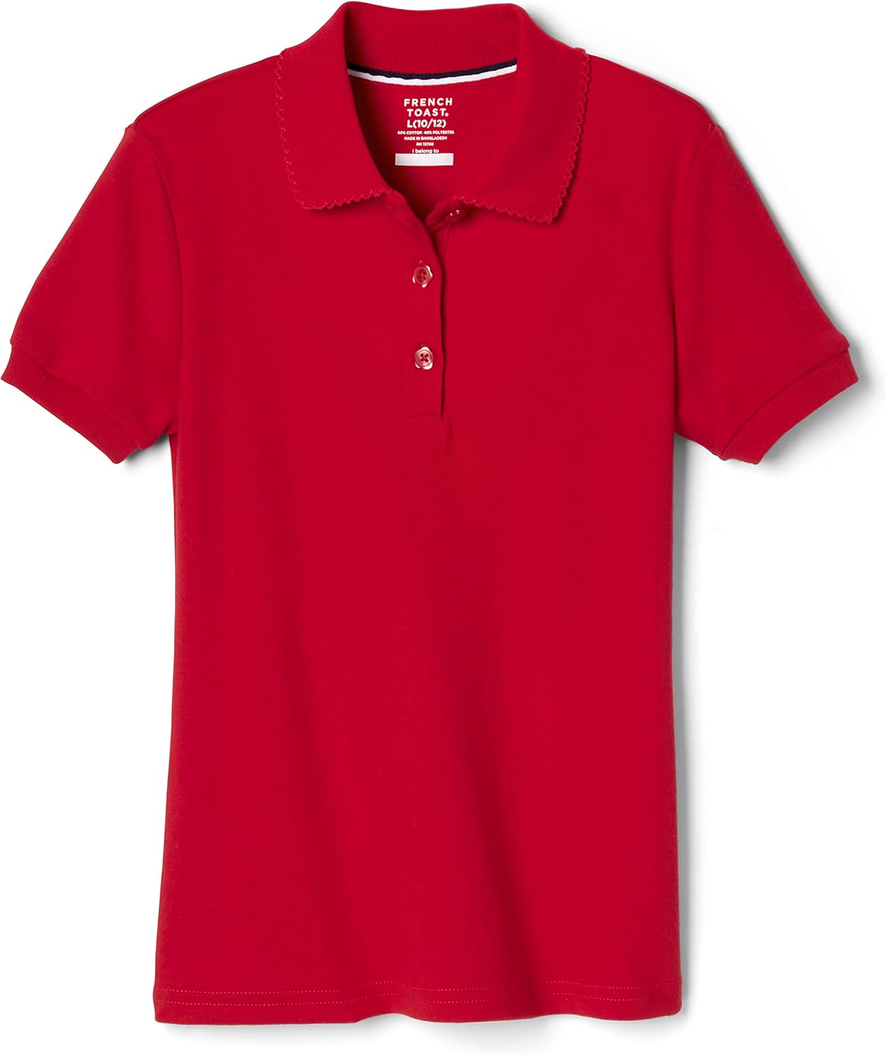 French Toast Girls' Short Sleeve Picot Collar Polo School Uniform Shirt (Standard and Plus)