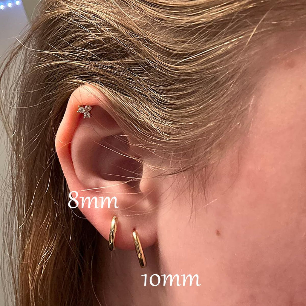 1 Pair 6mm Small Hoop Earrings for Women, Huggie Hoop Earrings (Gold/1.6mm)